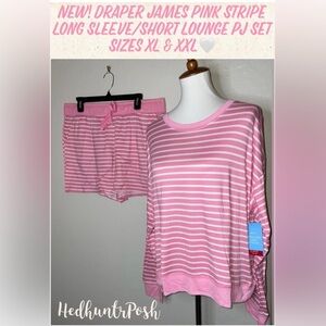 🎉HP🎉New! Draper James Pink Stripe Long Sleeve/Short Lounge PJ Set Sz XL & XXL💕